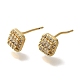 Rack Plating Brass Micro Pave Clear Cubic Zirconia Stud Earrings(EJEW-U011-02G)-1