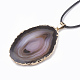 Dyed Natural Brazilian Agate Pendant Necklaces(G-T104-10)-4