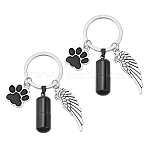 Alloy Enamel Keychain, with 304 Stainless Steel Rings, Antique Silver & Stainless Steel Color, 6cm(KEYC-NB00010)