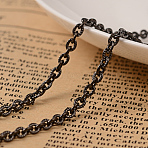 304 Stainless Steel Textured Cable Chains, Unwelded, with Spool, Ion Plating(IP), Electrophoresis Black, 4x3x0.8mm, about 32.8 Feet(10m)/roll(CHS-H007-46B)