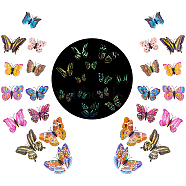 ARRICRAFT PVC Luminous Butterfly Wall Decorations, Ornament Accessories, 3D Butterfly, Mixed Color, 4.3~8.3x6~12x0.5~0.6cm, 12pcs/set(DIY-AR0001-52)