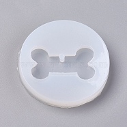 DIY Pendant Silicone Molds, Resin Casting Molds, For UV Resin, Epoxy Resin Jewelry Making, Dog Bone, White, 49.5x7.5mm, Inner Size: 35.5x12mm(DIY-WH0162-39)