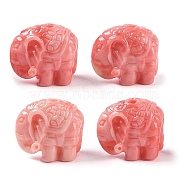 Synthetic Shell Dyed Carved Beads, Elephant, Light Coral, 13x14.5x8mm, Hole: 1.6mm(SHEL-H005-12)