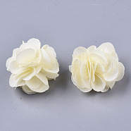 Polyester Fabric Flowers, for DIY Headbands Flower Accessories Wedding Hair Accessories for Girls Women, Champagne Yellow, 34mm(X-FIND-R076-02Q)