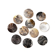 Natural Akoya Shell Buttons, 2-hole, Flat Round, Seashell Color, 25~25.5x1.4~1.6mm, Hole: 2mm(BUTT-WH0015-64C)