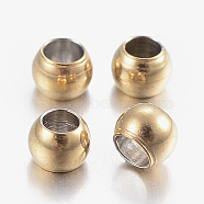 304 Stainless Steel Beads Spacers, Rondelle, Golden, 3x2mm, Hole: 1.5mm(STAS-P197-037G-3mm)