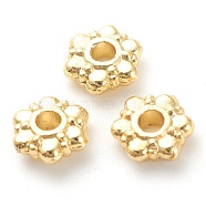 Rack Plating Alloy Spacer Beads, Lead Free & Cadmium Free, Long-Lasting Plated, Flower, Real 18K Gold Plated, 7.5x8x2.5mm, Hole: 2mm(X-KK-J277-29G)