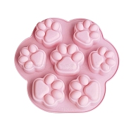 Paw Print DIY Silicone Molds, Fondant Molds, Resin Casting Molds, for Chocolate, Candy, UV Resin & Epoxy Resin Craft Making, Pearl Pink, 192x205x25mm(PW-WG57880-01)