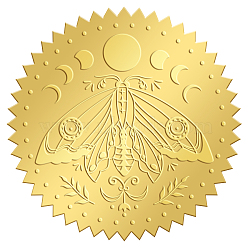 Self Adhesive Gold Foil Embossed Stickers, Medal Decoration Sticker, Moon, 5x5cm, 4pcs/sheet(DIY-WH0211-145)