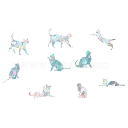 Rectangle with Cat Pattern PVC Wall Stickers, for Home Living Room Bedroom Decoration, Clear, 300x210x0.1mm, 2pcs/set(CF-TAC0001-12)