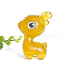 Resin Deer Display Decoration, with Natural Citrine Chips inside Statues for Home Office Decorations, 65x45x35mm(PW-WG46814-04)