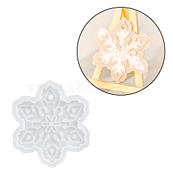 Christmas Theme DIY Silicone Pendant Molds, Resin Casting Molds, White, Snowflake, 95x83x6mm, Hole: 5mm(SIMO-G007-01J)