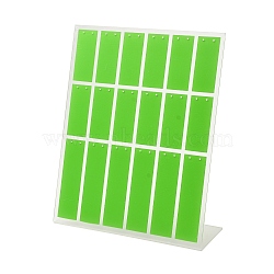 18-Slot Acrylic Earring Organizer Display Stands, L-shaped, Lime, 6.9x19x24cm, Hole: 1.5mm(EDIS-F006-01)