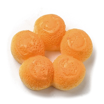 Imitation Food Opaque Resin Decoden Cabochons, Bread, Flower, 21x21x8mm