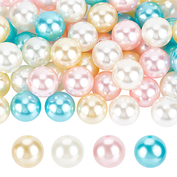 Elite ABS Plastic Imitation Pearl Beads, Round, Dark Turquoise, 20mm, Hole: 2mm, 60pcs/set, 1 set/box