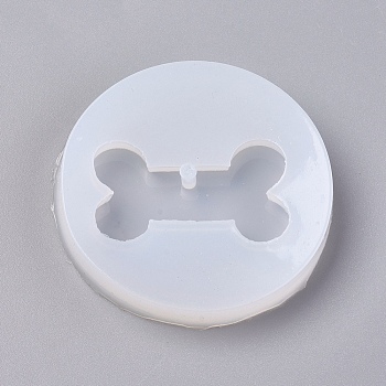 DIY Pendant Silicone Molds, Resin Casting Molds, For UV Resin, Epoxy Resin Jewelry Making, Dog Bone, White, 49.5x7.5mm, Inner Size: 35.5x12mm