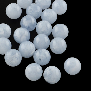 Round Imitation Gemstone Acrylic Beads, Cornflower Blue, 6mm, Hole: 1.5mm, about 4100pcs/500g