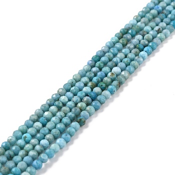 Natural Blue Opal Beads Strands, Faceted, Round, Grade AA, 3mm, Hole: 0.8mm, about 131pcs/strand, 15.47''(39.3cm)