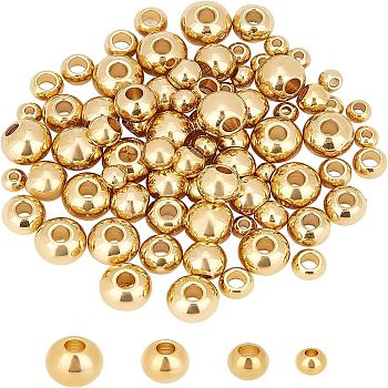 304 Stainless Steel Beads, Rondelle, Golden, 3~6x2~5mm, Hole: 1.2~2mm, 80pcs/box