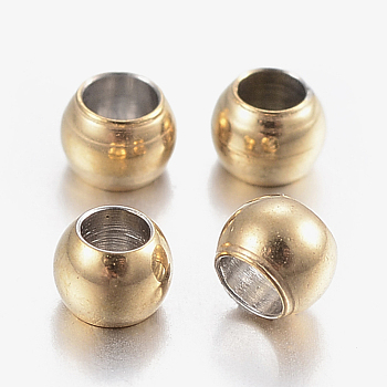 304 Stainless Steel Beads Spacers, Rondelle, Golden, 3x2mm, Hole: 1.5mm