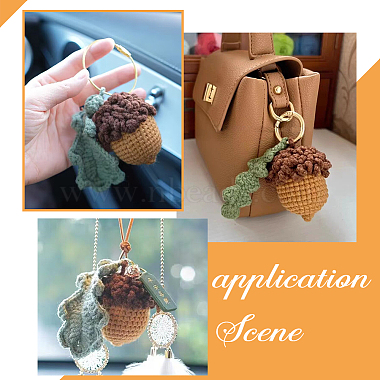 Crochet Woolen Yarn Acorns Pendant Decorations(HJEW-WH0007-15)-6