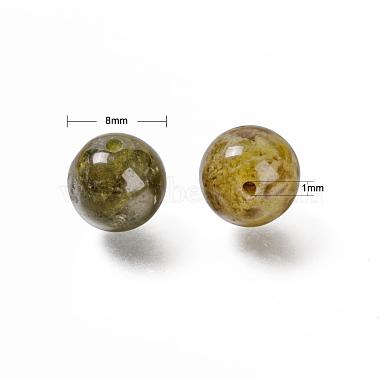 100pcs 8mm perles rondes de grenat vert naturel(DIY-LS0002-63)-3