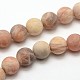 Natural Sunstone Frosted Round Bead Strands(G-O039-07-8mm)-1