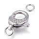 Brass Micro Pave Clear Cubic Zirconia Lobster Claw Clasps(ZIRC-M108-15A-P)-2
