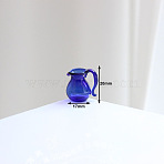 Glass Miniature Teapot Ornaments, Micro Landscape Garden Dollhouse Accessories, Pretending Prop Decorations, Blue, 17x20mm(BOTT-PW0001-163D)