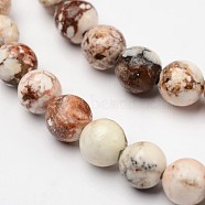 Natural Magnesite Beads Strands, Round, 12mm, Hole: 1mm, about 32pcs/strand, 15.7 inch(39.8cm)(TURQ-P027-22-12mm)