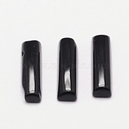 Dyed Rectangle Natural Agate Cabochons, Black, 20x5x3.5mm(G-K027-02)