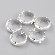 Brass Beads Frames, Long-Lasting Plated, Round Ring, 925 Sterling Silver Plated, 10x2.5mm, Hole: 1.2mm(KK-O133-014D-S)