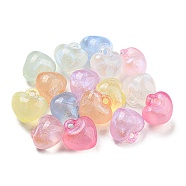 Luminous Acrylic Beads, Glitter Pendants, Glow in the Dark, Heart, Mixed Color, 18x17.5x13mm, Hole: 3mm, about 252pcs/500g(MACR-D024-31)