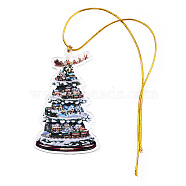 Acrylic Christmas Tree Pendant Decoration, for Christmas Party or Car Reflector Hanging Ornaments, Colorful, 204mm(HJEW-Q010-01B)