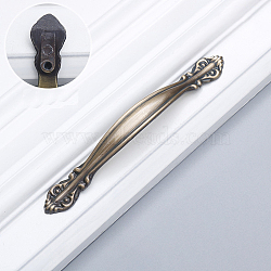 Retro Alloy Drawer Pull Bow Handles, Cabinet Pulls Handles for Drawer, Doorknob Accessories, Antique Bronze, 145x19.5x20mm, Hole Center: 96mm(CABI-PW0001-018A-02AB)