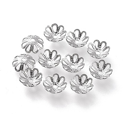 304 Stainless Steel Fancy Bead Caps, Multi-Petal, Flower, Stainless Steel Color, 7x7x2.5mm, Hole: 1mm.(A-STAS-K194-02P)