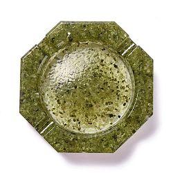 Natural Acrylic Ashtray, with Resin, Home OFFice Tabletop Decoration, Octagon, 103x102x21mm, Inner Diameter: 74mm(DJEW-F015-09A)