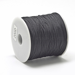 Polyester Cords Macrame Thread, for DIY Jewelry Making, Black, 0.8mm, about 131.23~142.16 yards(120~130m)/roll(OCOR-Q037-01)