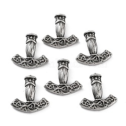 316 Surgical Stainless Steel Pendants, Thor's Hammer Charm, Antique Silver, 20x20x6.5mm, Hole: 3.3x2.8mm(STAS-K276-15AS)