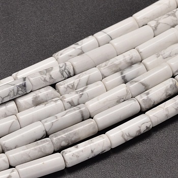 Natural Howlite Column Beads Strands, 13~14x4~5mm Hole: 1mm, about 28pcs/strand, 15.2 inch