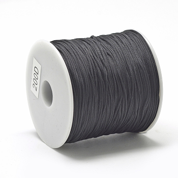 Polyester Cords Macrame Thread, for DIY Jewelry Making, Black, 0.8mm, about 131.23~142.16 yards(120~130m)/roll