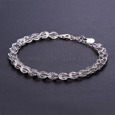 Sterling Silver Chain Bracelets(BJEW-E278-06S)-3