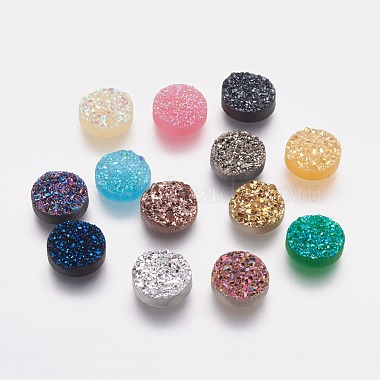 10mm Mixed Color Flat Round Resin Cabochons