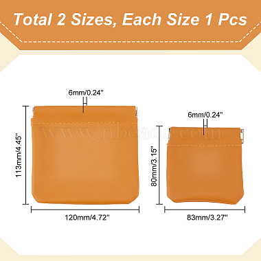 Nbeads 2Pcs 2 Style Imitation Leather Coin Purse(ABAG-NB0001-59A)-2