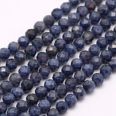 3mm Dark Blue Round Sapphire Beads