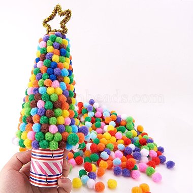 20mm multicolor сортированные pom poms шарики около 500pcs для украшения куклы ремесла diy(AJEW-PH0001-20mm-M)-2