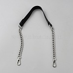 PU Leather Bag Chains Straps, with Alloy Swivel Clasps, for Bag Replacement Accessories, Black, 600x20x9mm(FIND-WH0172-03P-01)