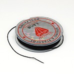 Flat Elastic Crystal String, String Cord Crystal Threads, Black, 0.8mm, about 10.93 yards(10m)/roll(EW-F001-14)