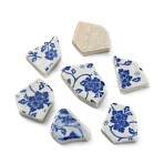 Porcelain Mosaic Tiles, Irregular Shape Mosaic Tiles, for DIY Mosaic Art Crafts, Picture Frames and More, Flower Pattern, Steel Blue, 23.5~47x20.5~37.5x5~5.5mm, about 70pcs/500g(DIY-WH0304-333A)