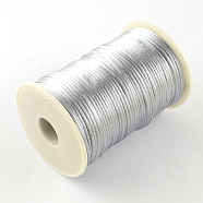 Polyester Cords, Silver, 2mm, about 98.42 yards(90m)/roll(NWIR-R019-100)